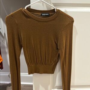 American Apparel Brown Long Sleeve Top